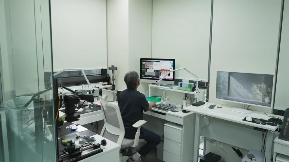 The workbench and workspace inside the clinic’s dental laboratory